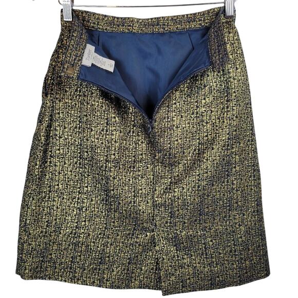 Tucker for Target Women's Size 5 A-Line Metallic Jacquard Skirt Navy Gold - Picture 4 of 6